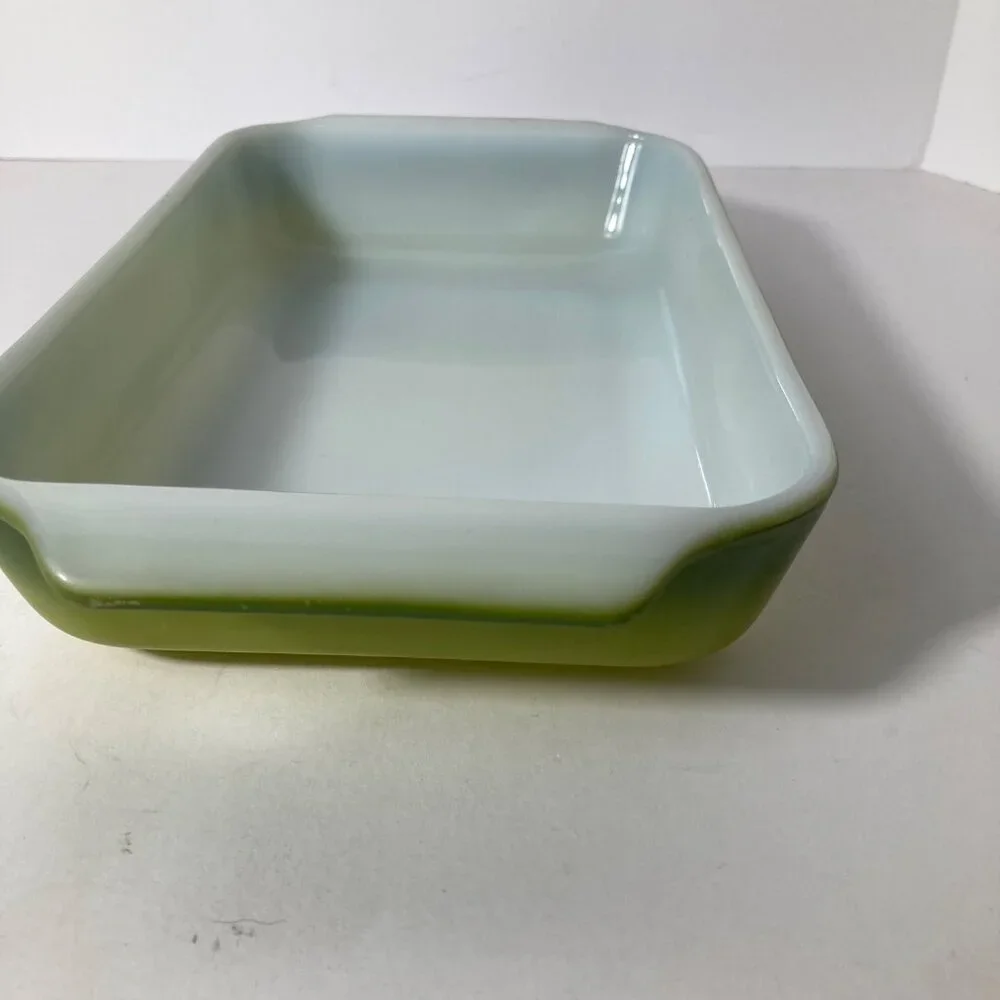 Vintage‎ Anchor Hocking Fire King 1.5Qt Rectangular Baking Dish 432 USA Green